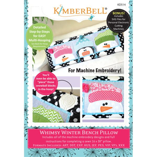 Kimberbell Whimsy Winter Bench Pillow ME CD