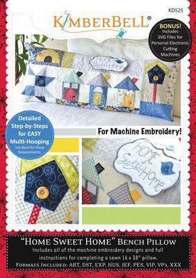 Kimberbell Home Sweet Home Bench Pillow ME CD